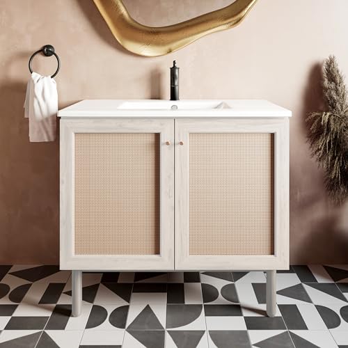 Image of Classe 36 inch Bathroom Vanity in White Oak- Cabinet Bath Sink Cabinet Sink Included