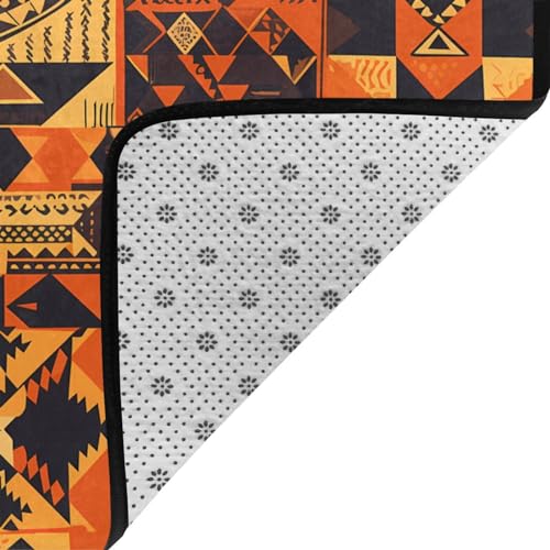 Tapis de sol grand format motif patchwork africain doux