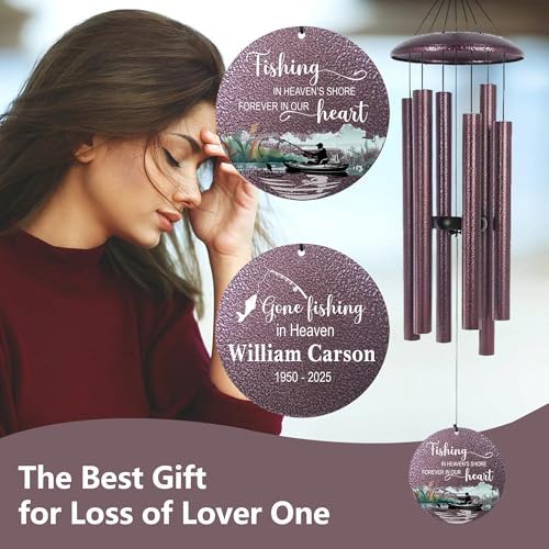 Image of ASTARIN Memorial Wind Chimes Personalized, Produced in Texas Deep Tone Wind Chimes for Loss of Loved One, Sympathy Gifts for Loss Mom /Dad /Sister, Outdoor Windchime for Memory Bereavement Condolence