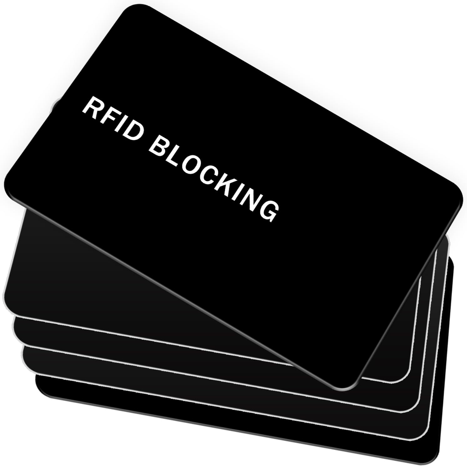 5 Pack RFID Blocking Card Contactless NFC Credit Card ID Protection Safe Bank Card Passport Entire Wallet Purse Shield Protector Blocker Guard (Pack of 5, Black)
