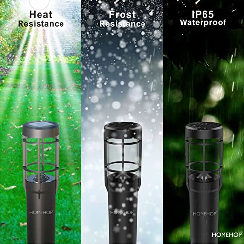 Homehop Solar Powered LED Bollard Pathway Lights for Outdoor Home Garden Waterproof Flickering Decoration Landscape Dancing Lamp (ABS, Warm, Multi-Color)