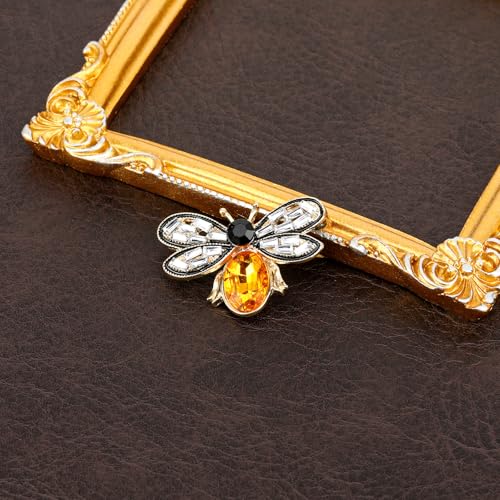 Bee Brooch Pin, Honey Bee Rhinestone Pins Vintage Crystal Insect Themed Lapel Pins Stylish Accessories for Women Men Party Dating Daily3