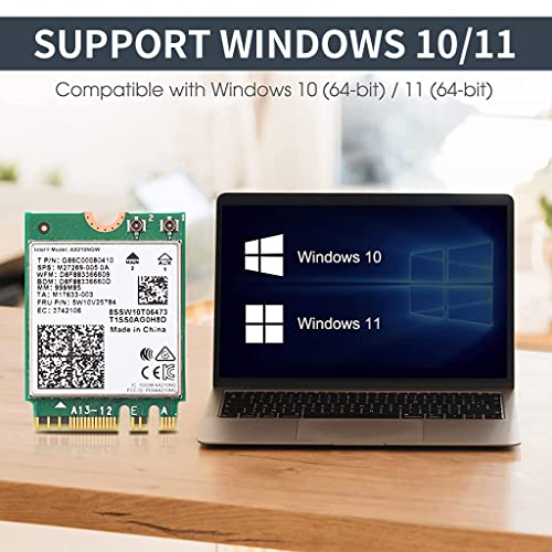 Image of ZORBES WiFi 6E Card,AX210 5.2 Tri-Band 5400 Mbps Wireless Module For Laptop Support Windows 10 /11 64bit Pci (Green)