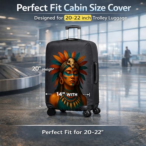Image of WanderWraps Spendex Polyester Protective Luggage Cover | Hard Luggage Trolley Bag Cover | Washable | Dust Proof | Stretchable | S - 20 inch | Nefraya