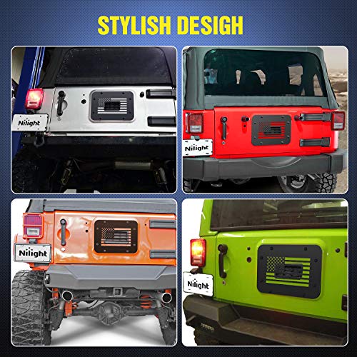 Image of Nilight Spare Tire Carrier Delete Filler Plate Tailgate Vent-Plate Cover Exterior Accessories for 2007-2017 Wrangler JK & Unlimited