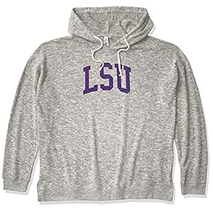 chicka-d NCAA LSU Tigers Womens Cozy Fleece Hoodie, Heather Grey, Large