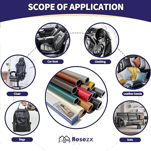 image for Besezx Leather Repair Patch Tape Kit, Self Adhesive Leather Repair for