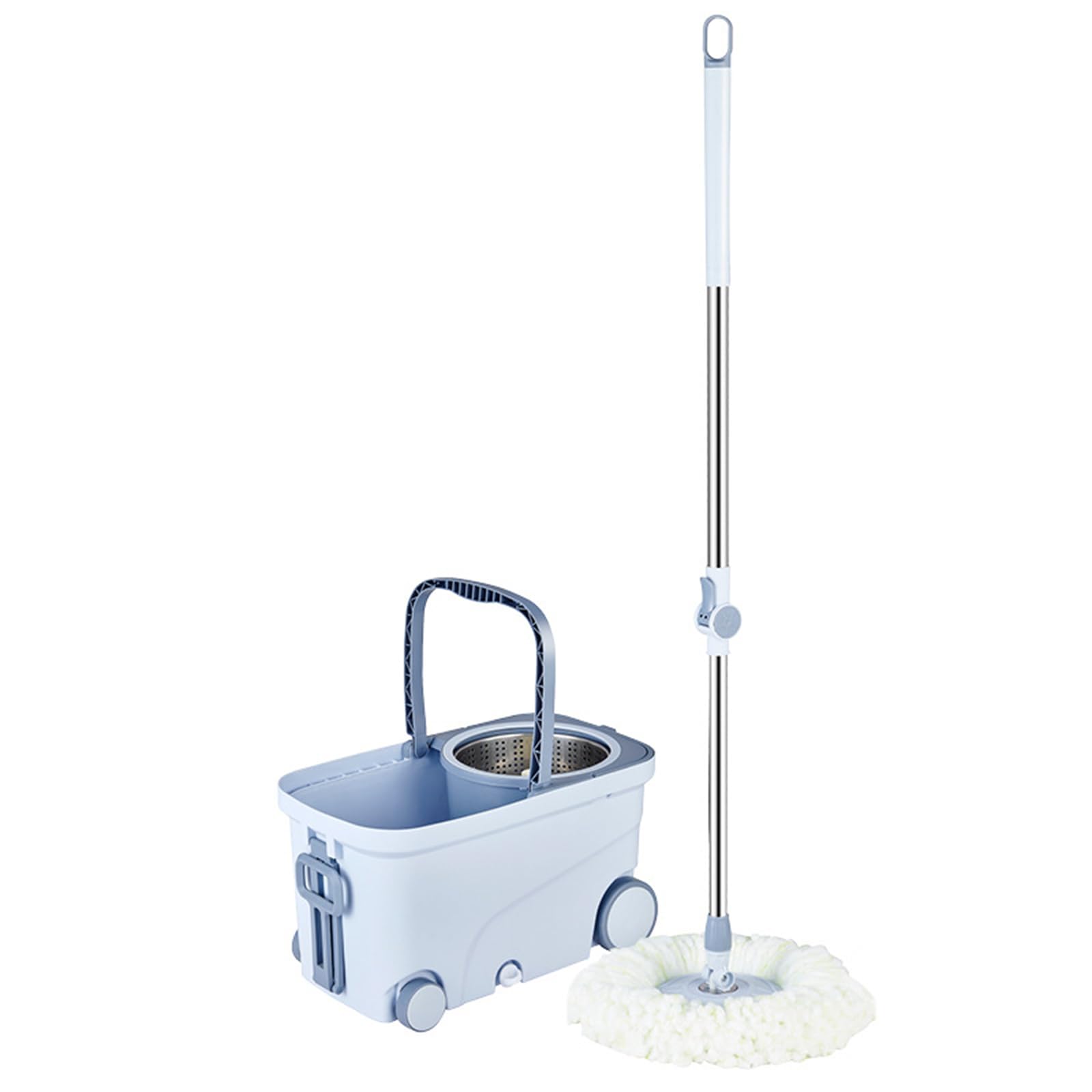 Mopp- und Eimer-Set mit Griff, quadratischem Eimer, drehbarem Mopp und Einzeleimer-Mopp (Keine Handwäsche erforderlich)