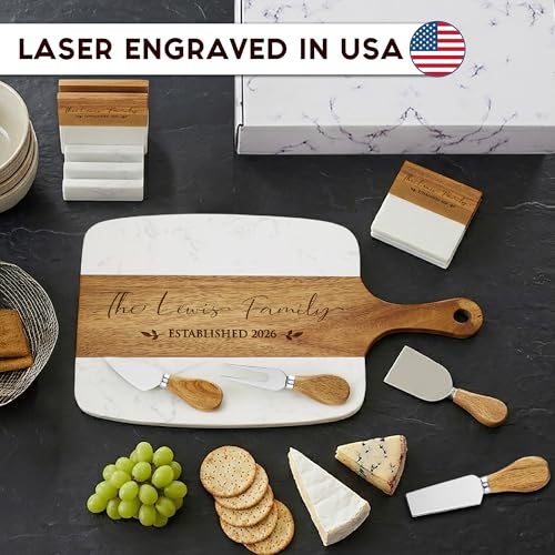Tabla rectangular de madera y mármol para cortar miniatura 7