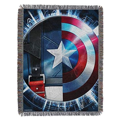 Captain America Star Shield Woven Throw Blanket Cover