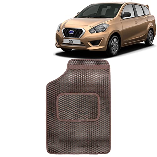 Image of Kingsway Dotted Design Car Floor Foot Mats Universal Fit for Datsun Go Plus, Model Year : 2014 Onwards, Water and Dustproof, Color Brown, Set of 5 Pieces