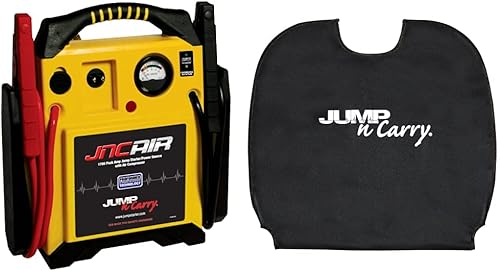 Clore Automotive Jump-N-Carry JNCAIR - Arrancador de 1700 amperios de pico con compresor de aire y cubierta JNCCVRXL para modelos de arranque