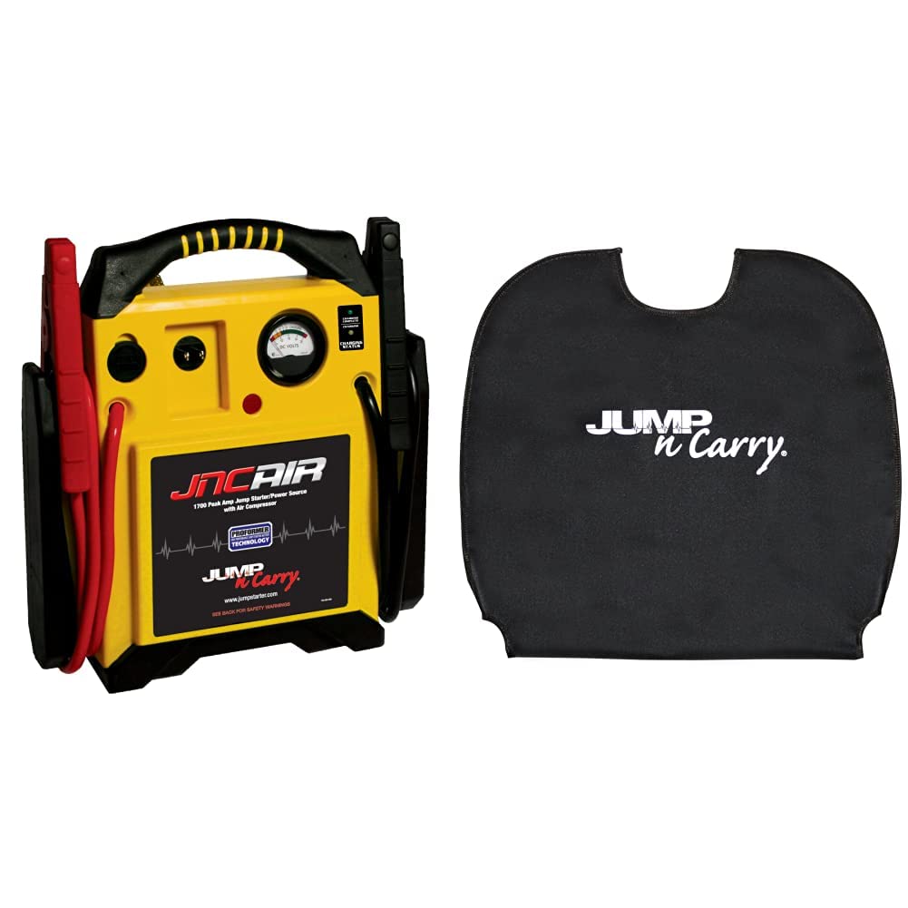 Clore Automotive Jump-N-Carry JNCAIR 1700 Peak Amp Jump Starter with Air Compressor and Protective Cover