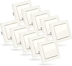 ABSINA Interruttore a croce incassato in bianco - 10x interruttore 250V AC, 10A, IP20 incl. telaio, inserto da incasso e coperchio - interruttore luminoso, interruttore a bilanciere