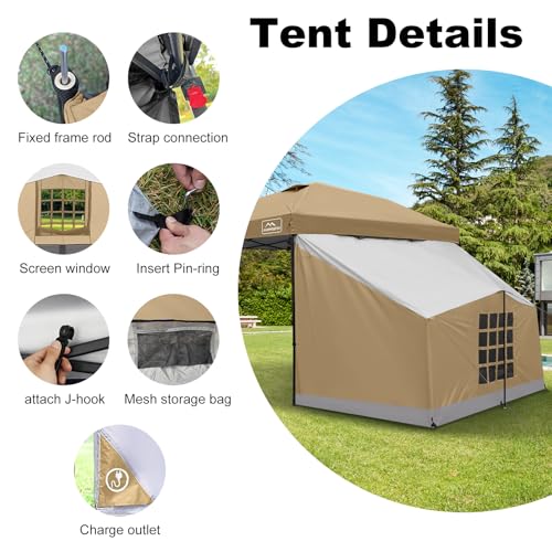 Image of KAMPKEEPER Side Tent,1 /2 Person Camping Tent for 10' x 10' Pop Up Canopy