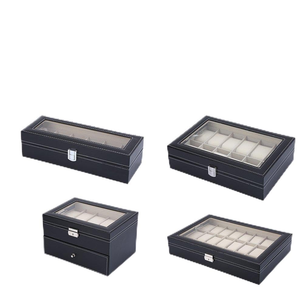 lyrlody Caja de Reloj de Cuero de 20 Rejillas, Vitrina, Organizador de Colección de Joyas, Caja de Reloj, Caja de Cuero para Reloj, Caja para Guardar Relojes de Pulsera