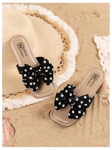 Image of Verdusa Girl's Bows Square Toe Sandals Casual Summer Flat Sandal