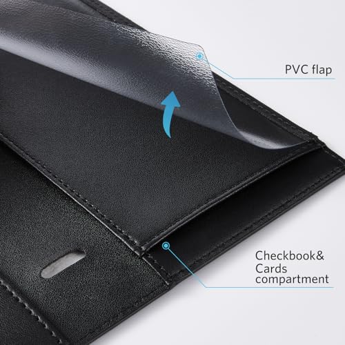 Image of CoBak Checkbook Cover for Women & Men - PU Leather Case with RFID Blocking | Classic Design Check Book Holder for Personal and Business