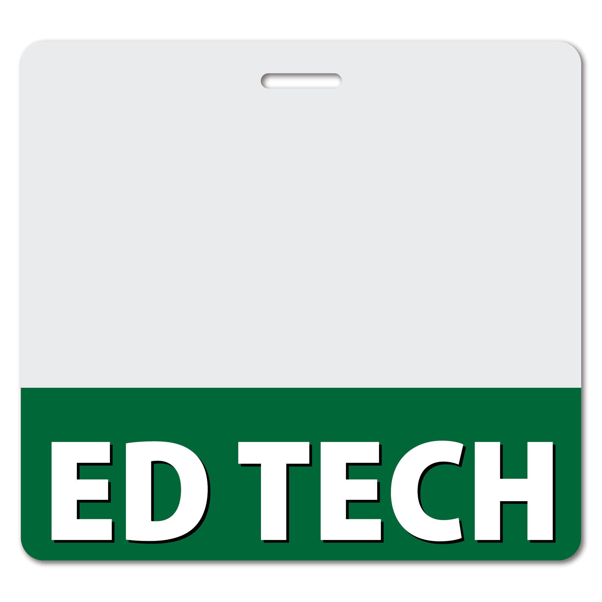 ED TECH Heavy Duty Horizontal Dark Green (1 Pack) - Spill & Tear Proof Cards - 2 Sided USA Printed Quick Role Identifier ID Tag Backer by BadgeZoo