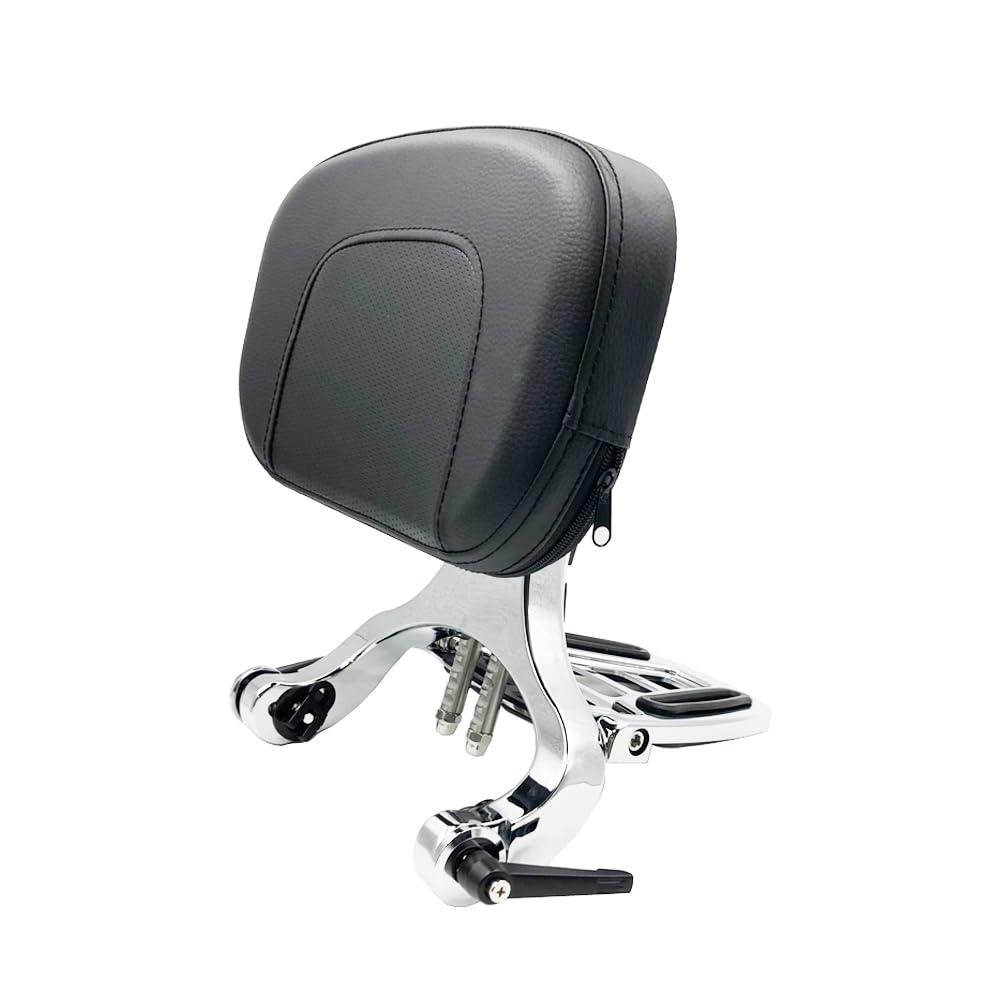 Photo 1 of M Maintenanse Adjustable Sissy Bar Backrest With Folding Luggage Rack For Harley/Indian/BMW R18/Honda,Chrome