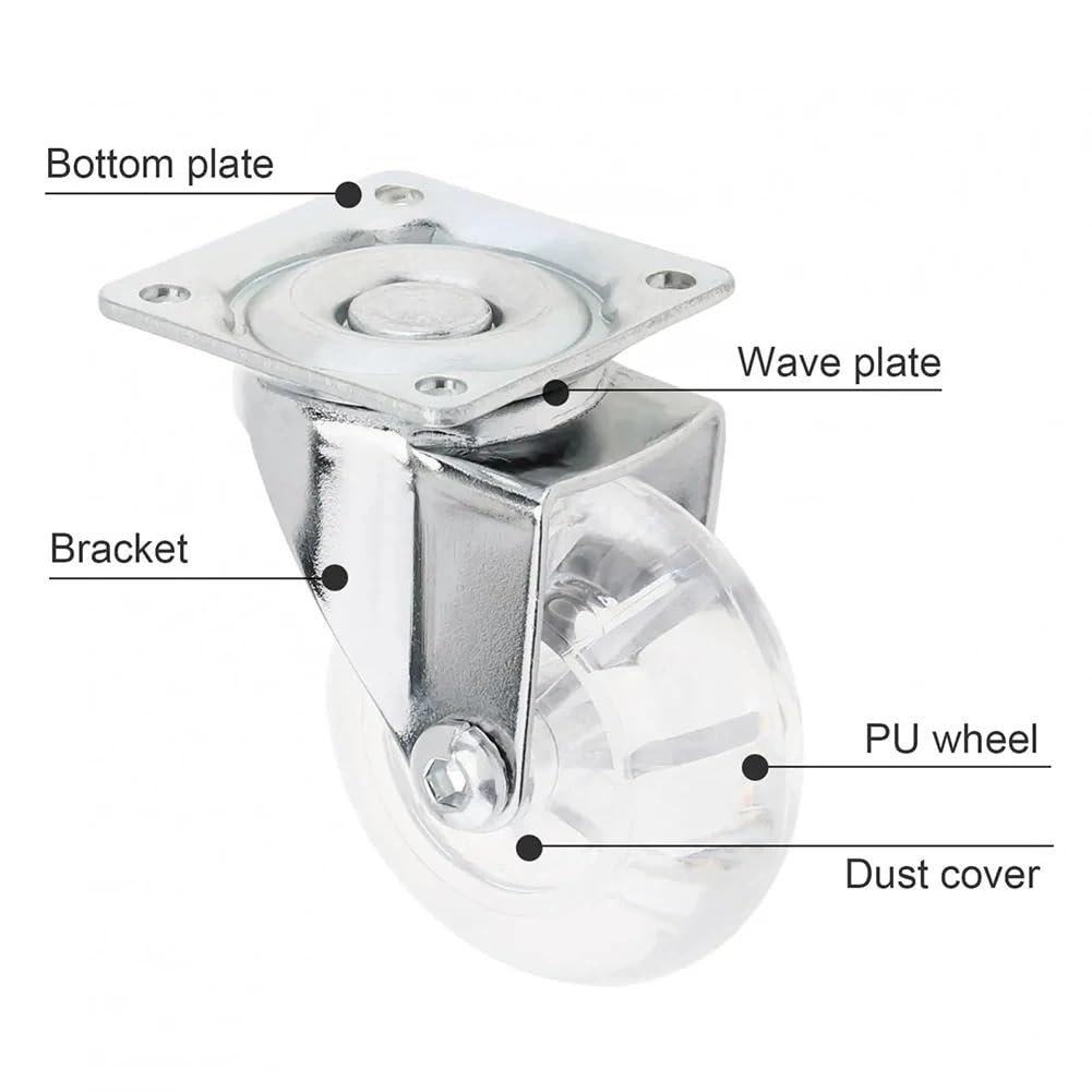 Hochbelastbare Möbelrollen, 4-teilige Universal-Lenkrollen, robuste Möbelrolle(No Brake)