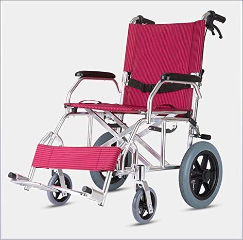 Silla de Ruedas Plegable Ligera para conducción, Silla de Ruedas Ultraligera y portátil para Viajes, Silla de Ruedas Manual Plegable y Ligera para Personas Mayores y discapacitadas