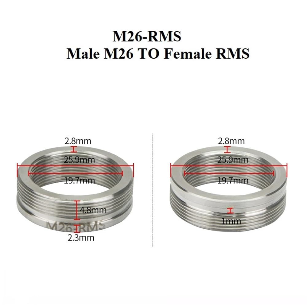 Microscope Ring Adapter Male Thread Mount C Interface to Female M25 M26 M27 M32 RMS f Microscope Camera Lens Conversion(M26-RMS)