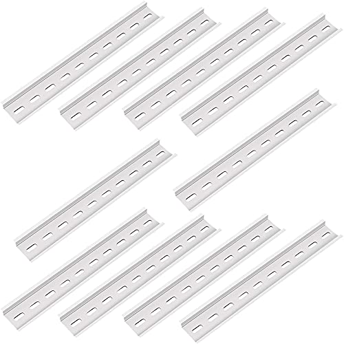 Din Schiene 10 Stück Schlitz Schiene Aluminium Hutschiene Für Stromverteilungsschränke Verwendet Die In Schaltschränken Installiert Werden Sollen Niemals Rosten 35mm Breit 7,5mm Hoch Lang 200mm/7.87in Cover