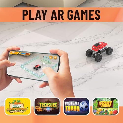 Image of Trailblazer 2WD RC Car Toy for Kids with Remote & App Control, ATV Nitro Speed Boost, Type-C USB Rechargeable, in-Built Bluetooth Speakers, for Boys & Girls Age 4+ Years, Grey