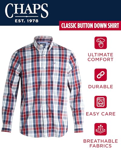 Chaps Men's Long Sleeve Button-Down Shirt - Classic Woven Wrinkle-Resistant Formal Collared Shirt for Men (Sizes: S-XXL)2