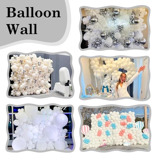 Image of White Link Balloons,120Pcs 6Inch White Latex Linking Balloons for Birthday Baby Shower Wedding Anniversary Party Decorations