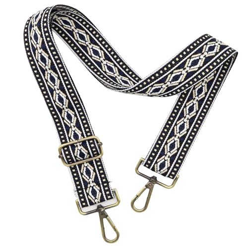 Image of LEMEDE Purse Strap Adjustable Replacement Crossbody Bag Straps Retro Jacquard Embroidery Shoulder Straps for Shoulder Bag