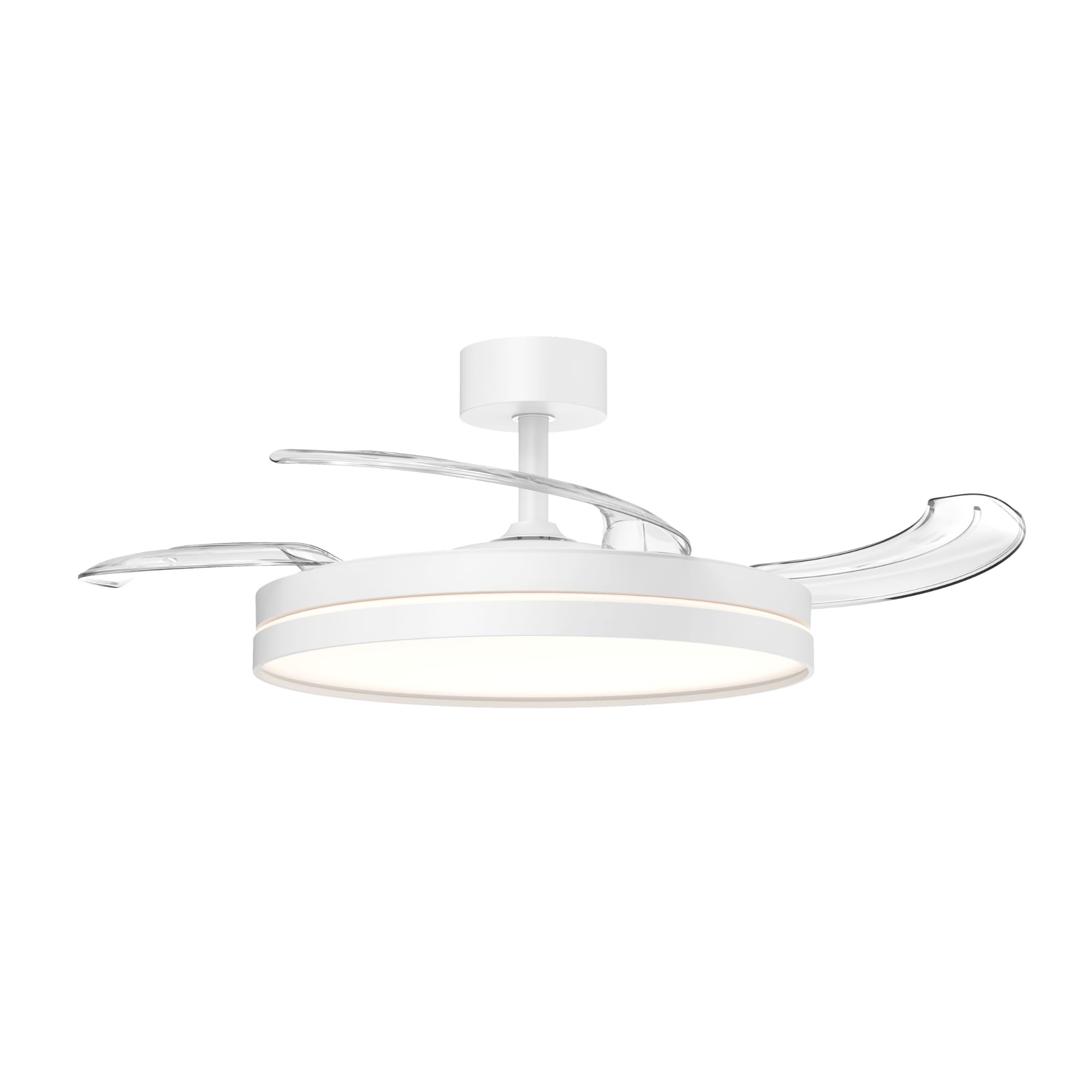 Ventilador de Techo con Luz LED - Motor DC Silencioso 24V - 6 Velocidades con Mando - 3240 Lúmenes - Diámetro 50 cm - Diseño Blanco Minimalista - Eficiencia Energética Clase A++