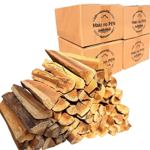 薪 広葉樹 20kg (5kg×4箱セット) 【大量・まとめ買い】 高火力 長時間燃焼 焚き火 薪ストーブ ピザ窯 MakinoPEN