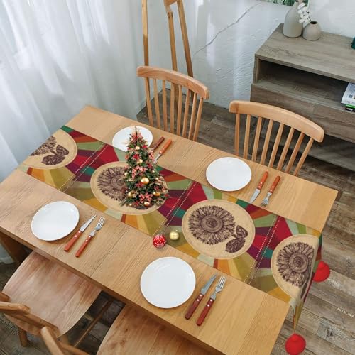 Chemin de table de Noël multicolore pour une décoration intérieure et extérieure - 8