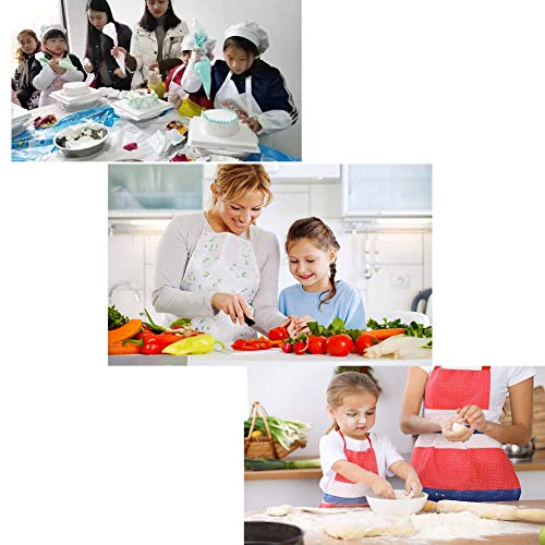 Seatery 4PCS Kids Apron Set, Chef Hat Apron and Sleeves, Preschool Apron Kits, Boys Girls Aprons for Kitchen Cooking Baking Painting Wear