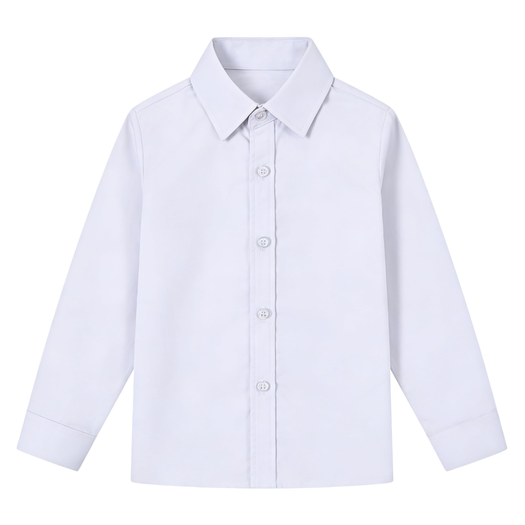 Boy's Long Sleeve Button-Down Shirt Kids Soild Collar Fashion Dress Shirts, Boys Short Sleeve Tops Size 2t-20