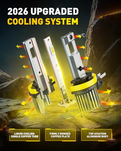 Image of AUXITO H11 H8 H9 LED Switchback Bulb, 6500K Cool White & 3000K Amber Yellow, 50000LM Brighter Ultra-Bright, Plug N Play, Long Lifespan, No Flicker, 99% Compatibility, 2PCS
