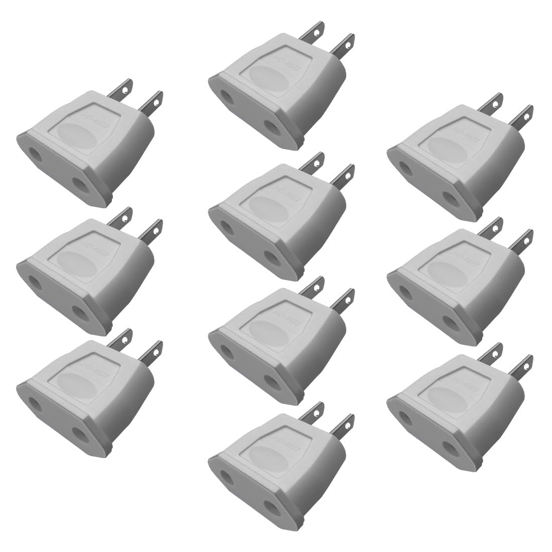 Strhowill 10Pcs US 2 Pin to EU 2 Hole Socket Power Jack Wall Plug Converter Travel Adapter, Europe EU Euro to US Travel Charger, 4.0mm Hole (White)