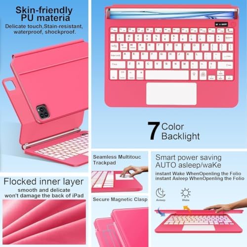 GGQFGTOJ Keyboard Case for iPad Air 13 inch (M4/2026/M3 2025/M2 2024),iPad Pro 12.9 inch (3/4/5/6th Gen)，Magic-Style Magnetic - Floating Cantilever Stand，Backlit Keyboard with Multi-Touch Trackpad — view 4