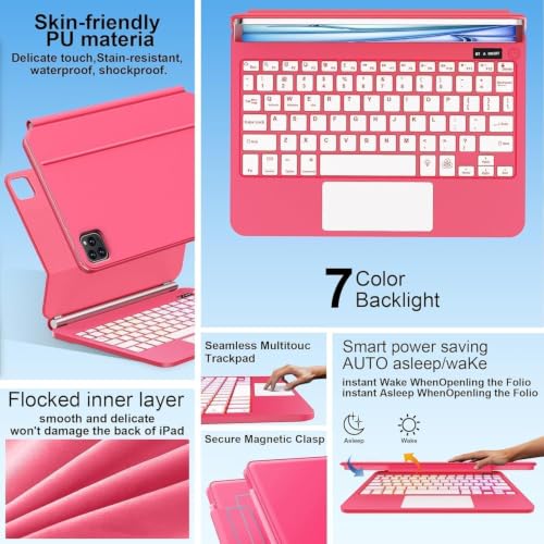 Image of GGQFGTOJ Keyboard Case for iPad Air 13 inch (M4 /2026 /M3 2025 /M2 2024),iPad Pro 12.9 inch (3 /4 /5 /6th Gen)，Magic-Style Magnetic - Floating Cantilever Stand，Backlit Keyboard with Multi-Touch Trackpad