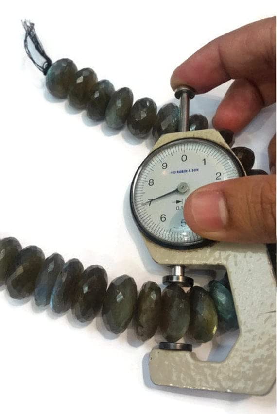 Labradorite perles rondelles 17mm en fil de 25cm pour création bijoux