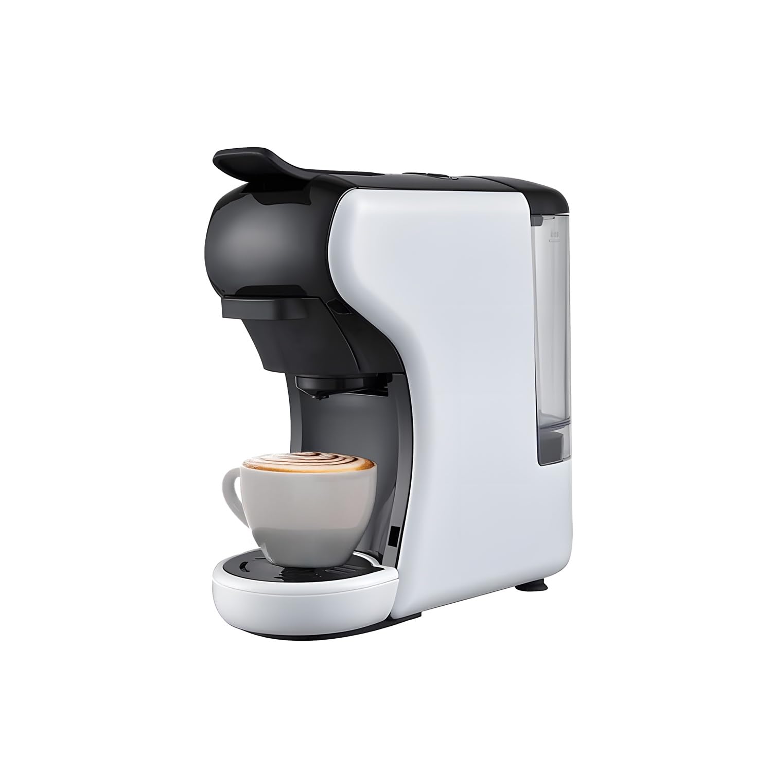 Avilia - Macchina Caffè Compatta Grace da 1450W con Arresto Automatico, Selezione Espresso Corto/Lungo, Interruttore ON/OFF e Compatibilità con Capsule e Cialde (Bianco)