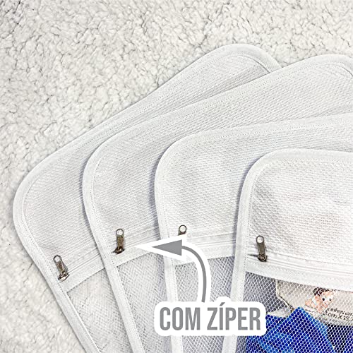 Saquinho Maternidade Tule Com Zíper 6x Peças Menino E Menina 4 Cores (Branco)