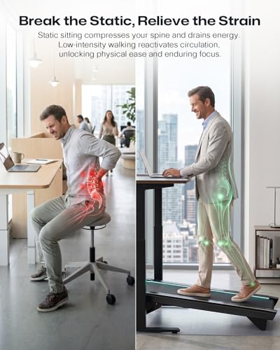 Image of UREVO CyberPad Smart Walking Pad with 14% Auto Incline, Brushless Motorized Under Desk Treadmill for Home Office Fitness, Elegant Speed Lights, Spacious Surface, Digital Controller, AI-Powered App