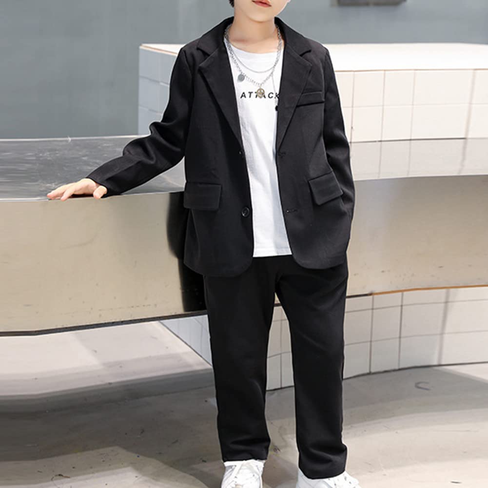 GUOCU Completo da Ragazzo Set di Vestiti 2 Pezzi Blazer e Pantaloni per Bambini Ragazzi Eleganti Completi,Abito da Cerimonia Set di Battesimo de Bambino,Set di Abbigliamento per Il Tempo Libero