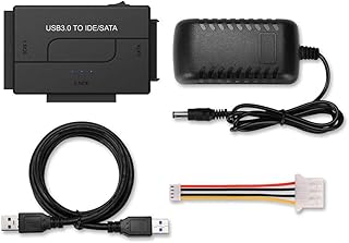 RUNAAJA for Zilkee Ultra Recovery Converter Adapter Sets USB 3.0 to IDE/SATA Hard Drive Adapter for 2.5" 3.5" HDD SSD DVD Optical Drive Universal Hard Drive Reader w/12V 2A Power Supply Support 6TB