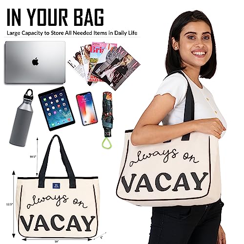 Image of AQVA Women & Men Cotton Tote Bag, Black and White Collection
