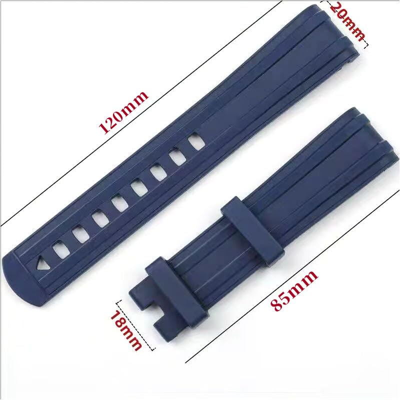 20mm Silikon Kautschuk Uhrenarmband Rundanstoß, Wasserdichtes Ersatz Uhrenband für Omega Seamaster 300