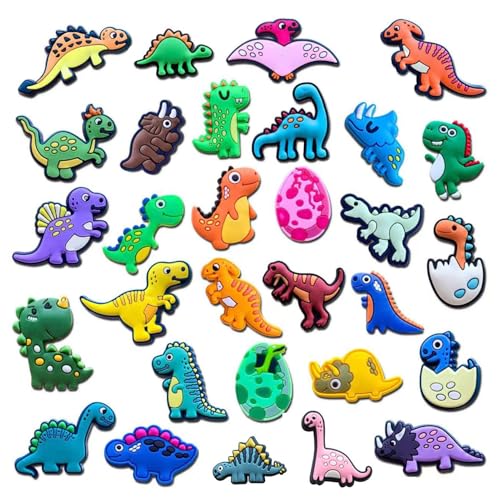 RowGlow Zapatos Charm Pins Adornos Para Croc Shoe Charm Accesorios Diy (Dinosaurio 30pcs)
